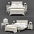 Laura Ashley Dove Gray Bedroom Set 3D model small image 1