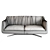 WAKI Sofa 2-seater: Modern Blue Comfort 3D model small image 2