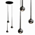 Elegant Trio Round Suspension Lamp 3D model small image 1
