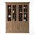 Georgian Fretwork Buffet: Antique Natural Elm 3D model small image 1