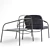 Sleek Eija Metal Chair 3D model small image 3