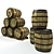 Rustic Barrel Stand - 624mm x 624mm x 677mm 3D model small image 1