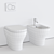 Ceramic Enjoy Toilet & Bidet Set 3D model small image 3