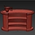 Elegant Bar Set: Counter, Stools & Accessories 3D model small image 3