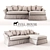 Modern Belgian Corner Sofa - Light Grey 3D model small image 1