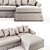 Modern Belgian Corner Sofa - Light Grey 3D model small image 2