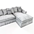 Modern Belgian Corner Sofa - Light Grey 3D model small image 3