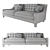 Angelo Cappellini Rosalie Classic: Timeless Luxury Sofa 3D model small image 2