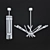 Versatile Vintage Silver Webster Chandelier 3D model small image 2