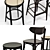 Modern TON Barstool Set 3-Piece 3D model small image 3