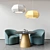Modern Euforia Lounge Chair & Cono Table | AndCosta Crystal Pendant 3D model small image 1