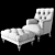 Elegant Florence Armchair & Pouf 3D model small image 2