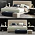 Modern and Luxurious Minotti Curtis Bed 3D model small image 1