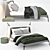 Elegant Velvet Bed Set 3D model small image 1