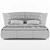 Luxurious Paloma Leather Bed 3D model small image 3