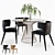 Elegant Melrose Dining Set 3D model small image 1