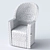 Vintage Lipwork Accent Chair 3D model small image 3