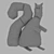 Fluffy Squirrel Pillow Toy 3D model small image 3