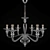 Elegant Chrome & Glass Chandelier 3D model small image 1