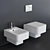 Teorema Wall-Hung Ceramic Toilet & Bidet 3D model small image 1