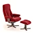 Nordic Comfort Recliner & Ottoman 3D model small image 1