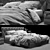 Luxurious Poltrona Frau Bluemoon Bed Set 3D model small image 3