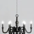 Modway LexMod 6-Light Black Chandelier 3D model small image 2