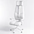 Stylish Leather Computer Chair 3D model small image 3