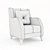 Sheffield Velvet Navy Blue Armchair 3D model small image 2
