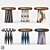 Modern T-Table Ceramic Side Table 3D model small image 1