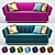 Brabbu Powel Sofa: Sleek and Stylish Seating 3D model small image 1