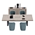 Modern Quad-Polygon Table 3D model small image 1