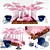 Flamingo Pink Refuge: Outdoor & Indoor Daybed 3D model small image 1