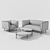 Sleek Living Set: Godot Sofa & No-No Table 3D model small image 2