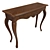 Classic Wood Console Table with Intricate Carving 3D model small image 2