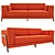 Contemporary 3-Seater Sofa Ashley 3D model small image 1