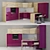 Elegant Ferrara Kitchen Set 3D model small image 1