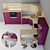 Elegant Ferrara Kitchen Set 3D model small image 2