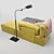 Luxurious Bottega Veneta Tassello Sofa 3D model small image 2