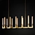 Sleek Cannele Linear Chandelier 3D model small image 1