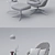 Title: Adelaide Velvet Chair & Ottoman Set 3D model small image 2