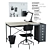 "Sleek Black Workstation Set - IKEA's Finest! 3D model small image 1