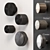 Sleek Metal Furniture Buttons Set 3D model small image 1