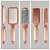 Rose Gold Brush Set: Paddle, Round & Skeleton Brushes 3D model small image 3