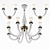 Gabbiano Murano Glass Chandelier 3D model small image 2