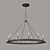 Sleek Iron Ring Chandelier 3D model small image 1