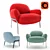 Elegant Bernhardt Kashan Armchair 3D model small image 1