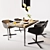 Modern Dining Set: Poliform Strip Chair, TOM DIXON PIPE LIGHT Chandelier & Custom Table 3D model small image 2