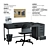 Modern Office Furniture Set 3D model small image 1