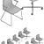 Sleek Space-Saving Tweet Chair 3D model small image 3